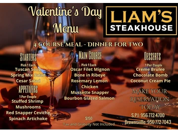 Liam's Steak House & Oyster Bar menu photo