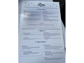 Lima Restaurant menu photo