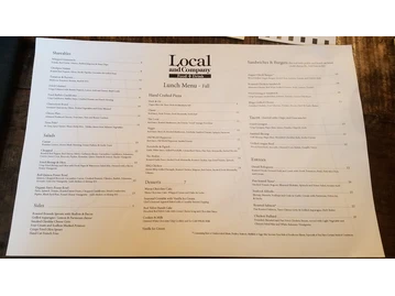 Local and Company Food+Drink menu photo