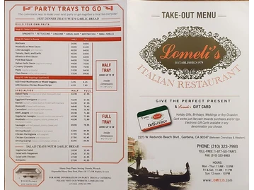 Lomeli's Italian Restaurant menu photo