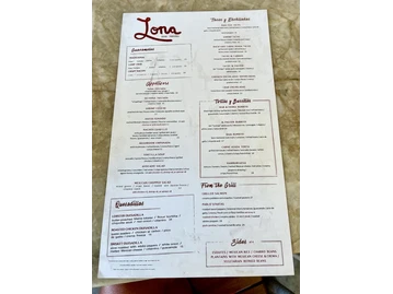 Lona Cocina Tequileria menu photo