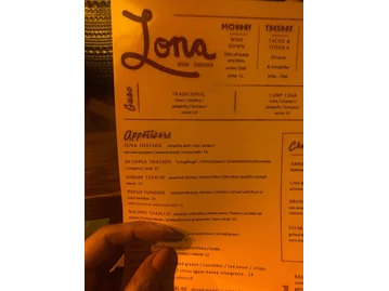 Lona Cocina Tequileria menu photo