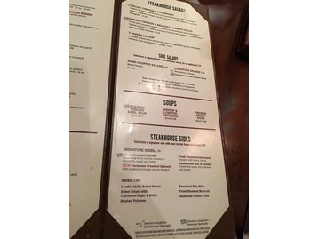 LongHorn Steakhouse menu photo