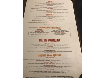 Los Andes menu photo