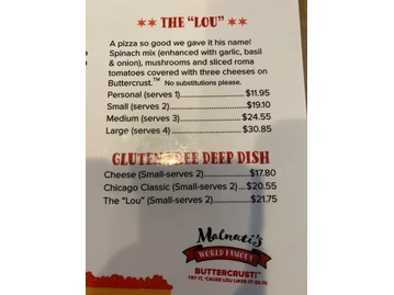 Lou Malnati's Pizzeria menu photo