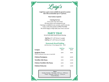 Luigi's Italian Cafe menu photo
