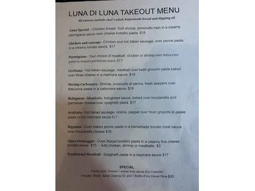 Luna Di Luna menu photo
