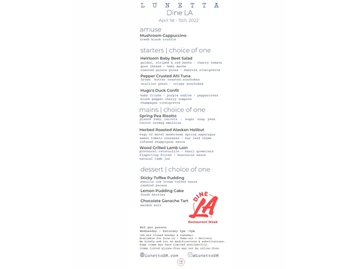Lunetta At Night menu photo