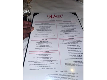 Mac's Chop House menu photo