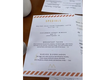 Madison menu photo