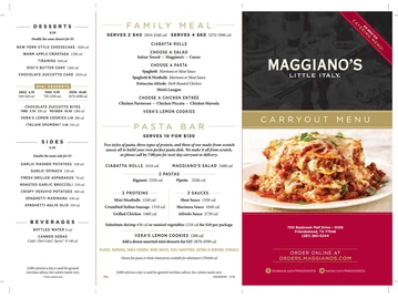 Maggiano's Little Italy menu photo