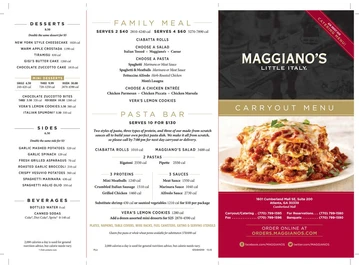 Maggiano's Little Italy menu photo