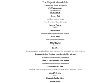 Majestic menu photo