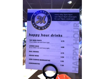 Malone's Bar & Grill menu photo