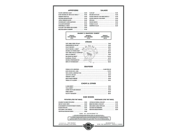 Manny's Steakhouse menu photo