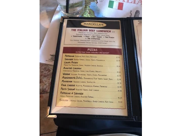 Marcella's menu photo