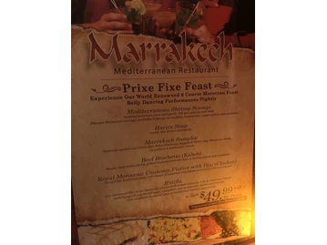 Marrakech Mediterranean Restaurant menu photo