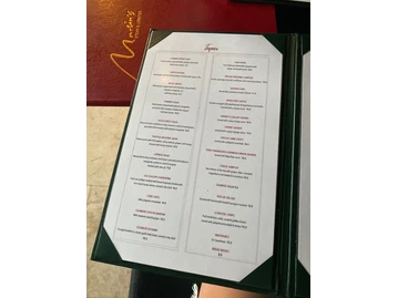 Martin's menu photo