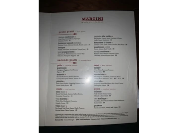 Martini Modern Italian menu photo
