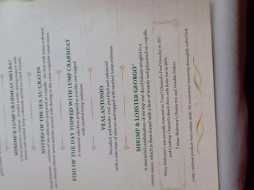 Mary Mahoney's Old French House menu photo