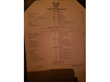 Mastro's Steakhouse menu photo