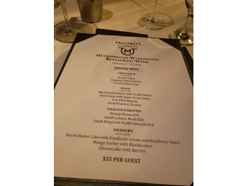 Mastro's Steakhouse menu photo