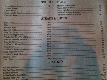 Mastro's Steakhouse menu photo