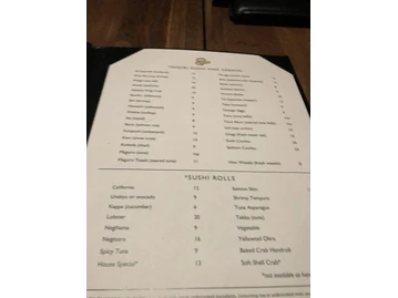 Matsuhisa Denver menu photo