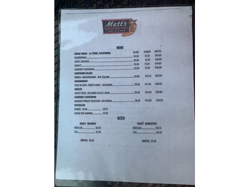 Matt's Rancho Martinez menu photo