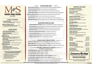 McCormick & Schmick's Seafood & Steaks menu photo