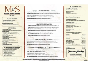 McCormick & Schmick's Seafood & Steaks menu photo