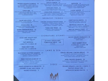 Meat Market Steakhouse Tampa menu photo