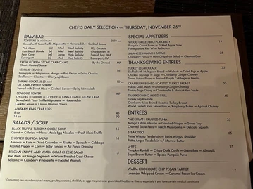 Meat Market Steakhouse Tampa menu photo