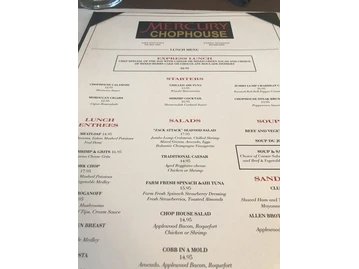 Mercury Chophouse - Arlington menu photo