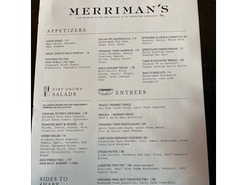 Merriman's Honolulu menu photo