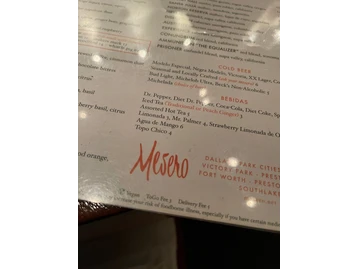 Mesero - Prestonwood menu photo