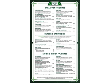 Metro Diner menu photo