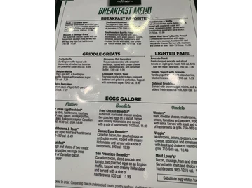 Metro Diner menu photo