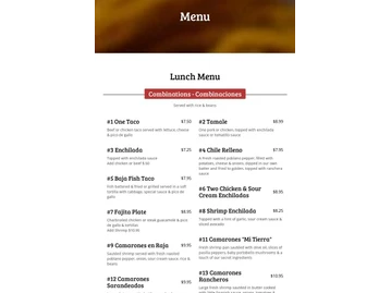 Mi Tierra Mexican Restaurant menu photo