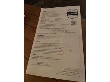 Michael's Genuine menu photo