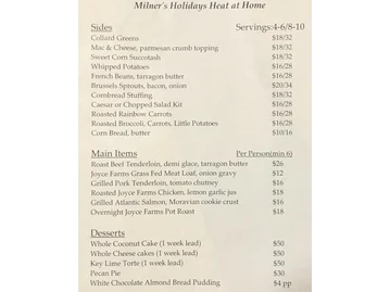 Milner's American Southern Restaurant And Catering menu photo