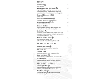 Minami menu photo