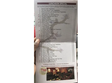 Ming's menu photo