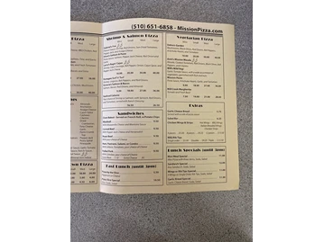 Mission Pizza & Pub menu photo