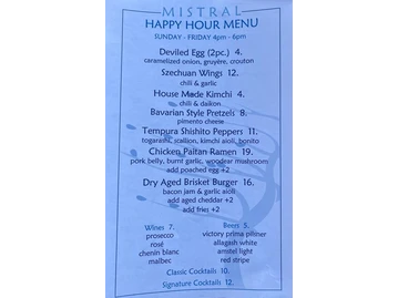 Mistral menu photo