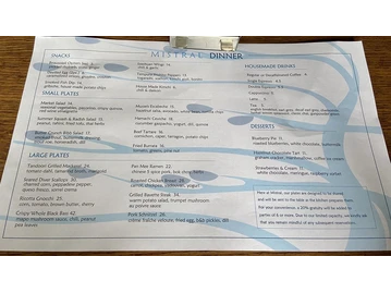 Mistral menu photo