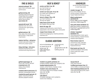 MODERN Oyster Bar Chophouse menu photo