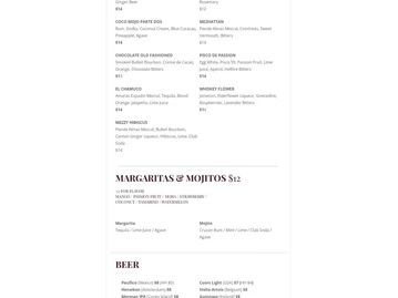 Mojo menu photo