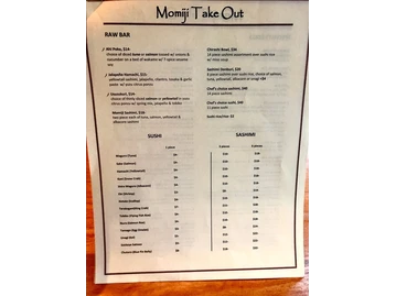 Momiji Capitol Hill menu photo