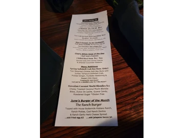 Moonshine 152 menu photo